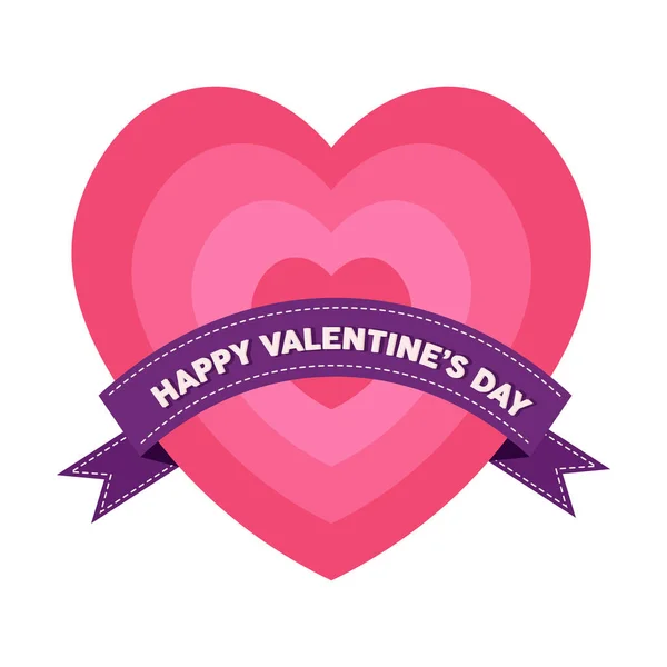 Valentines isolées coeur rose — Image vectorielle