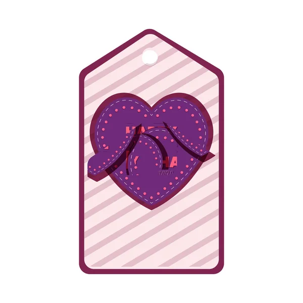 Фиолетовый билет на День Святого Валентина — стоковый вектор