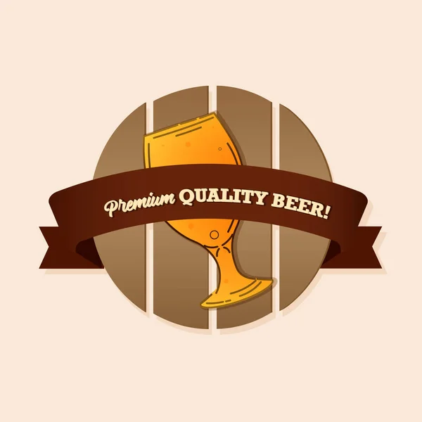 Copo logotipo da cerveja — Vetor de Stock