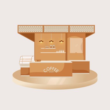 İzole edilmiş ahşap antika kahve dükkanı.