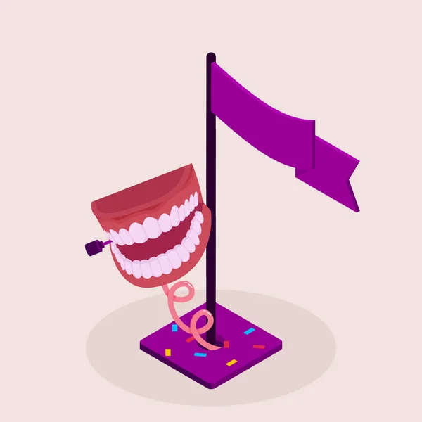 Ізольована посмішка фіолетові квітень дурні — стоковий вектор