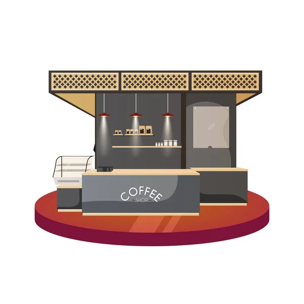 Isolated antique coffee shop — Stock Vector