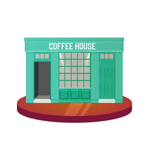 İzole edilmiş temel kahve dükkanı. — Stok Vektör