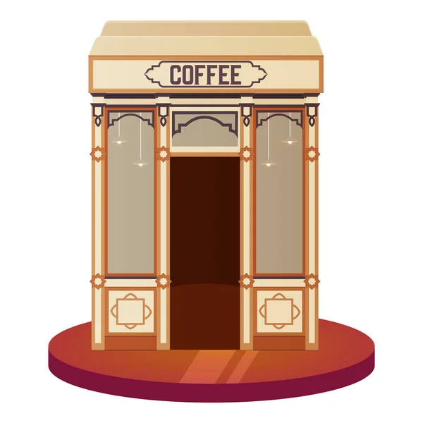 Isolated antique coffee shop — Stock Vector