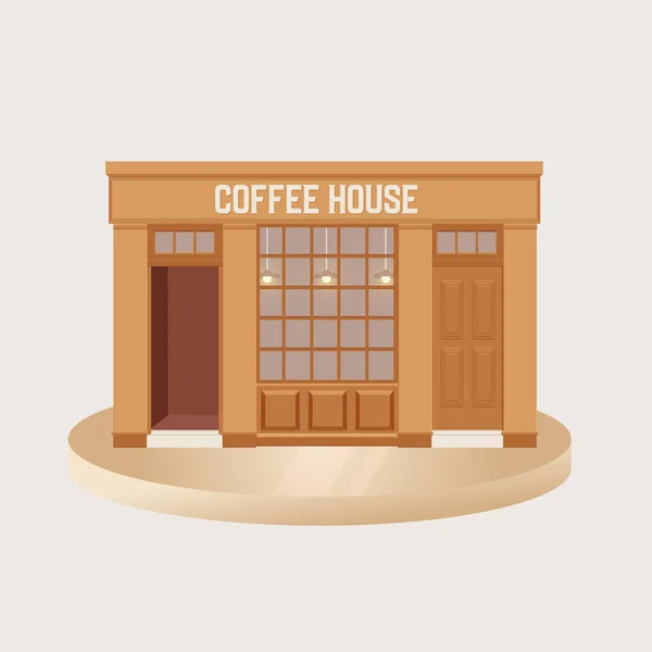 Cafetería básica de madera aislada — Vector de stock