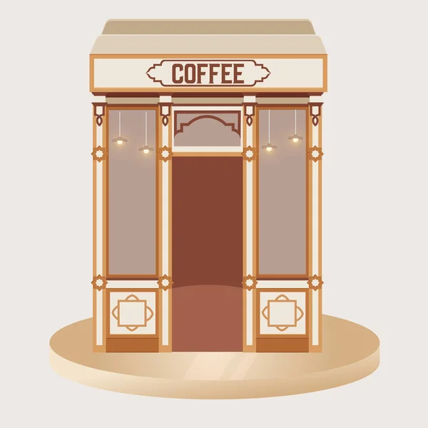 Izolované dřevo starožitné kavárny — Stockový vektor
