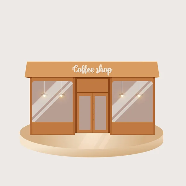 Cafetería pub de madera aislada — Vector de stock