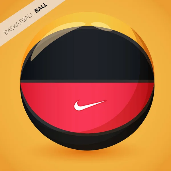 Bola de baloncesto oscuro deporte juego en equipo — Vector de stock