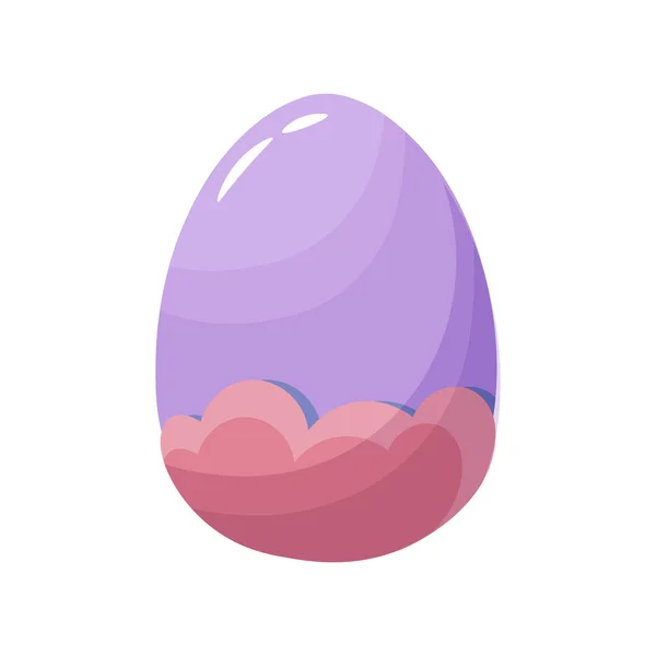 Huevo de Pascua púrpura aislado símbolo de vacaciones — Vector de stock