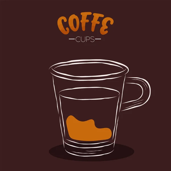 Tazza scura caffè bevanda colore — Vettoriale Stock