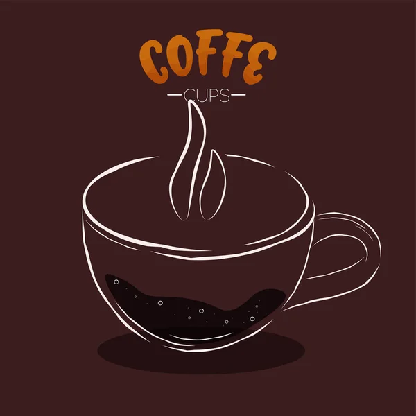 Tazza scura caffè bevanda colore — Vettoriale Stock