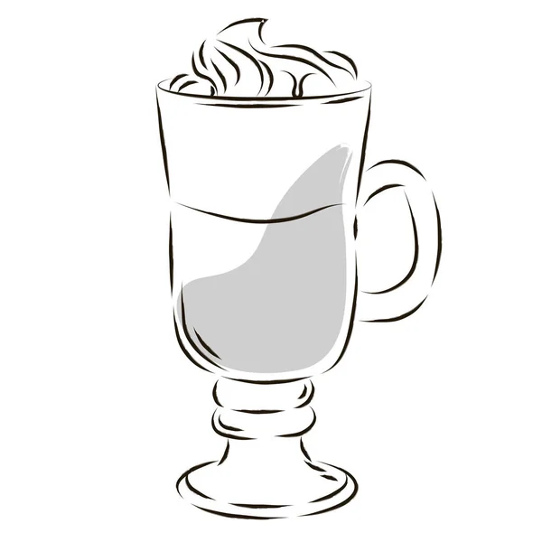 Copa aislada vaso de café bebida dibujar — Vector de stock