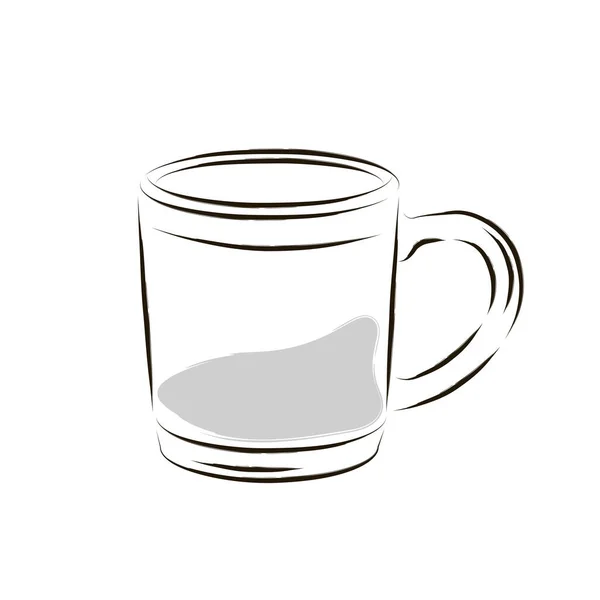 Café taza aislada bebida dibujar — Vector de stock