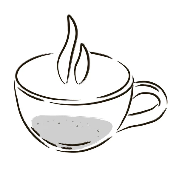 Café taza aislada bebida dibujar — Vector de stock