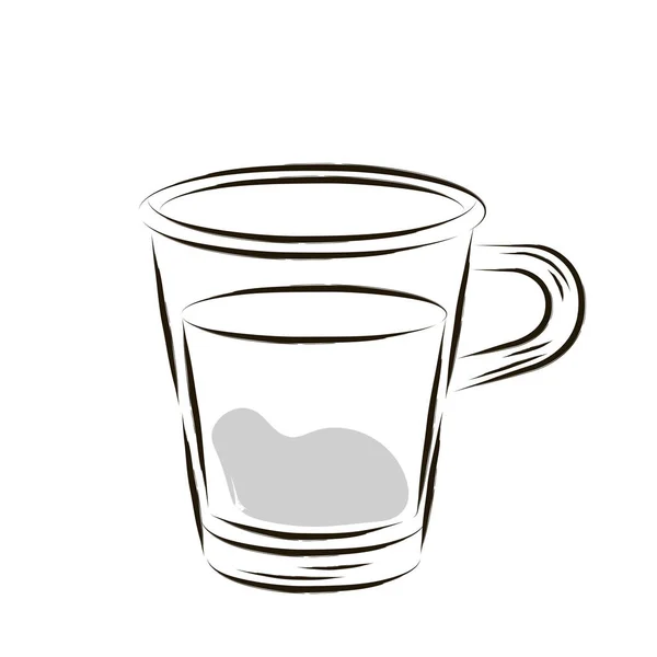 Izolovaný šálek skleněná káva drink draw — Stockový vektor