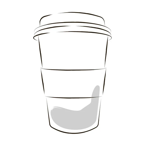 Isolierte Tasse Cartoon-Kaffeetrinken ziehen — Stockvektor