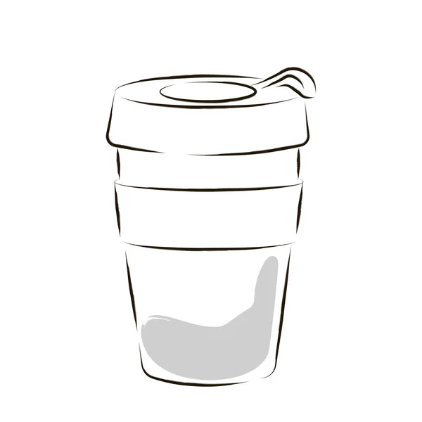 Geïsoleerde kop cartoon koffie drinken draw — Stockvector