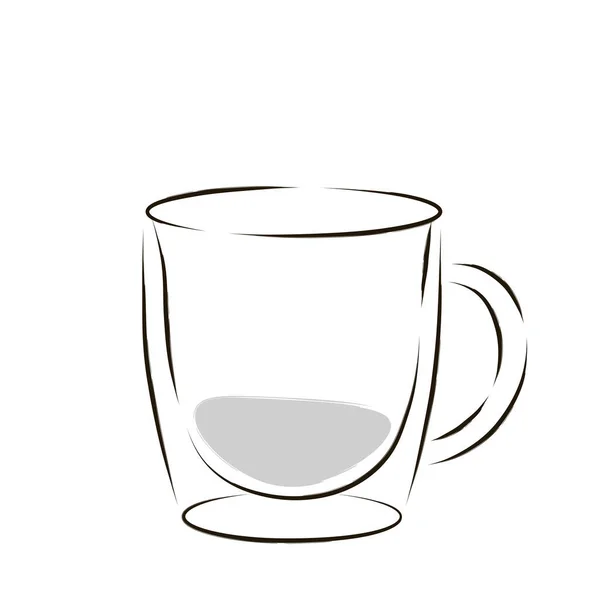 Isolated cup coffee drink draw — Stock Vector