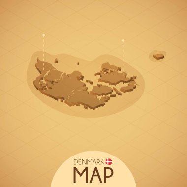 Ülke Danimarka Haritası eski biçimi