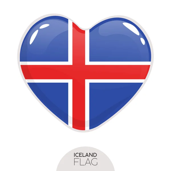 Bandera aislada Islandia de corazón — Archivo Imágenes Vectoriales