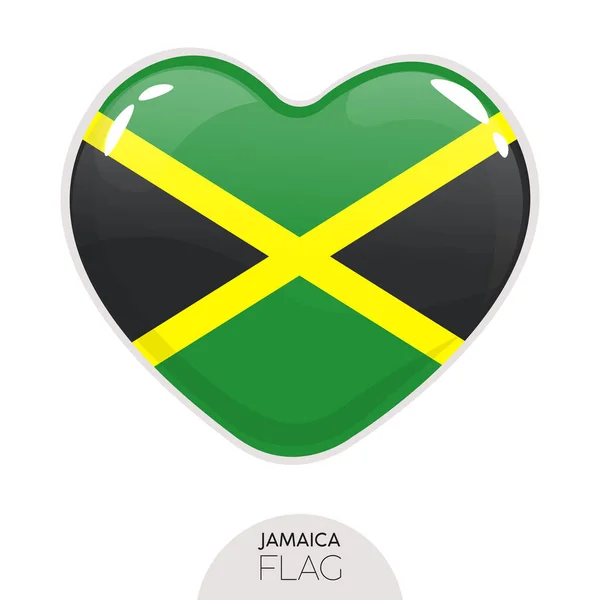 Isolated flag Jamaica in heart — Stock Vector