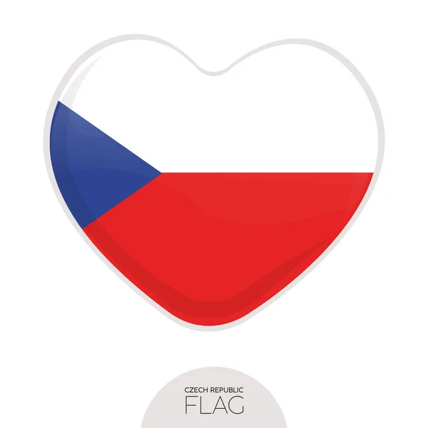 Bandiera isolata Repubblica Ceca nel cuore — Vettoriale Stock