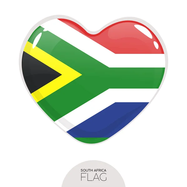 Bandera aislada Sudáfrica en el corazón — Vector de stock