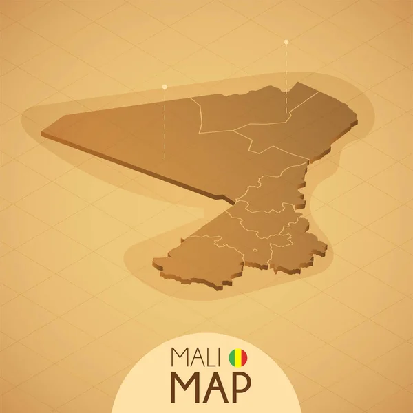 Pays Mali Carte ancien style — Image vectorielle