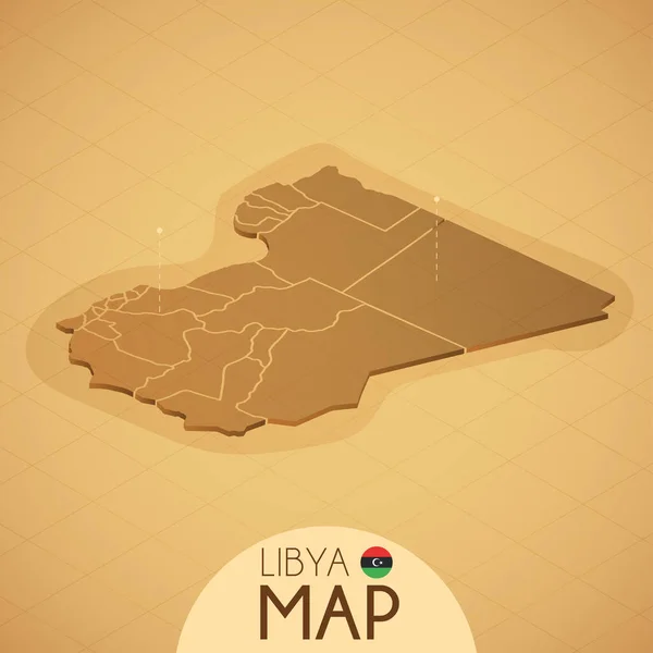 País Líbia Mapa velho estilo — Vetor de Stock