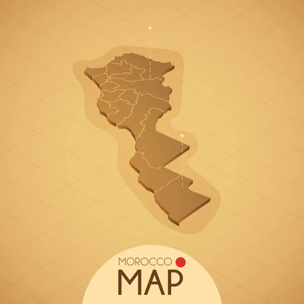 País Marruecos Mapa estilo antiguo — Vector de stock