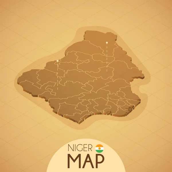 Pays Niger Carte ancien style — Image vectorielle