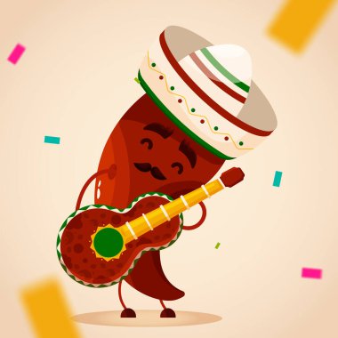 Bej şekilli biberli cinco de mayonez.