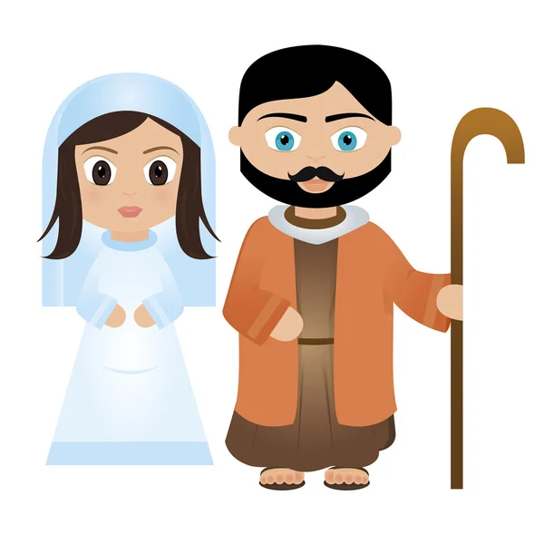 Mary y Joseph — Vector de stock