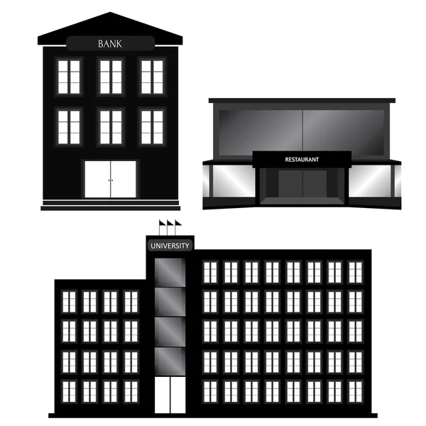 Edificios siluetas — Archivo Imágenes Vectoriales