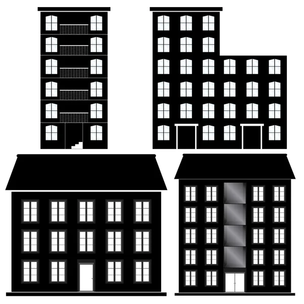 Edificios siluetas — Vector de stock