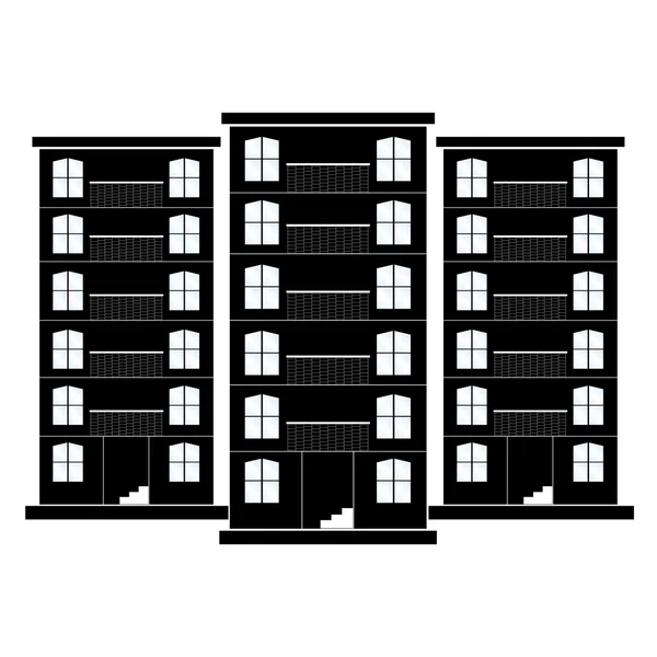 Silueta del edificio — Vector de stock