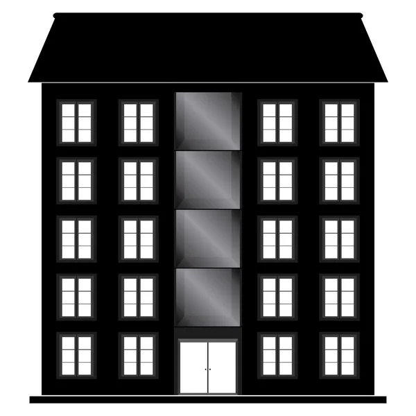 Silueta del edificio — Vector de stock