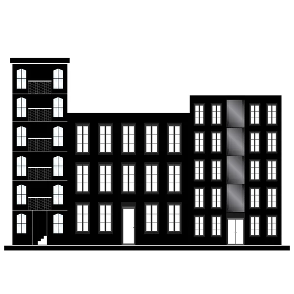 Silueta del edificio — Vector de stock