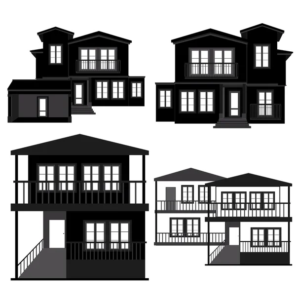 Edificios siluetas — Vector de stock