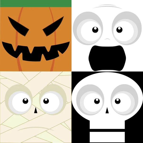 Хэллоуинские маски — стоковый вектор