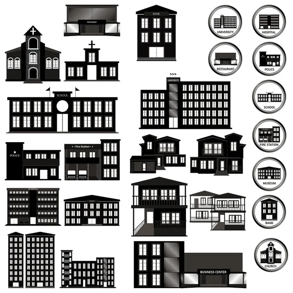 Building Silhouettes — Stock Vector