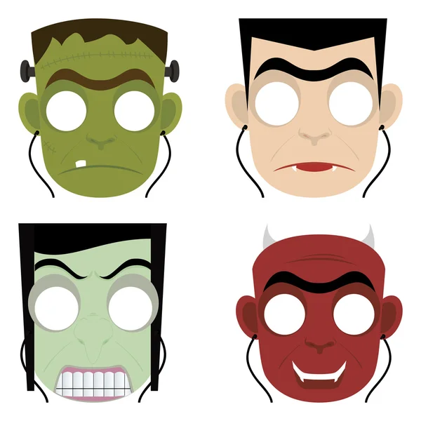 Halloween maskers — Stockvector