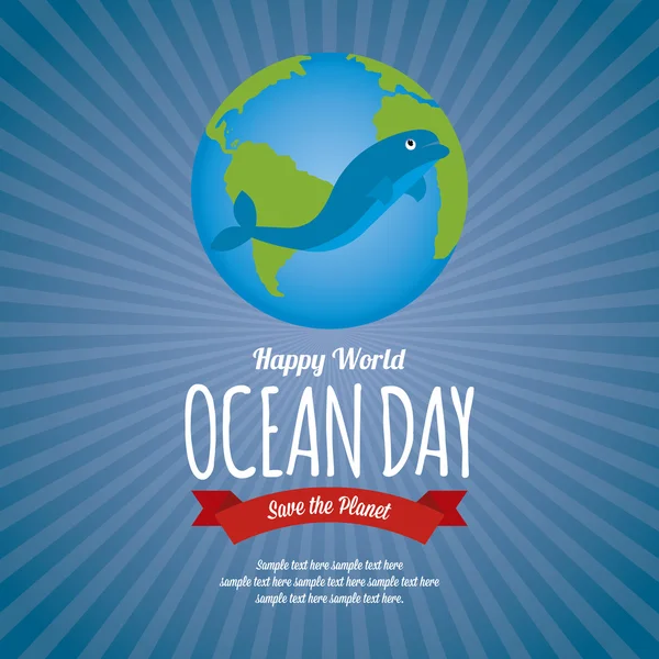 Journée mondiale de l'océan — Image vectorielle