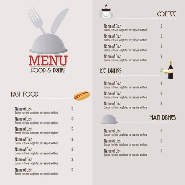 Дизайн меню
