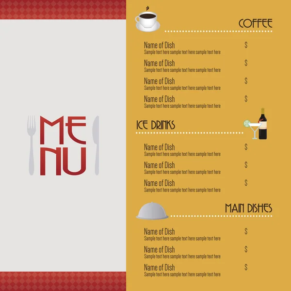 Design del menu — Vettoriale Stock