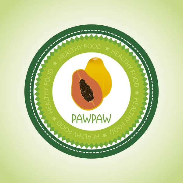 Papaya etiket — Stok Vektör