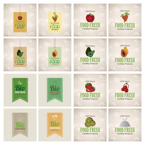 Set de frutas ecológicas — Vector de stock