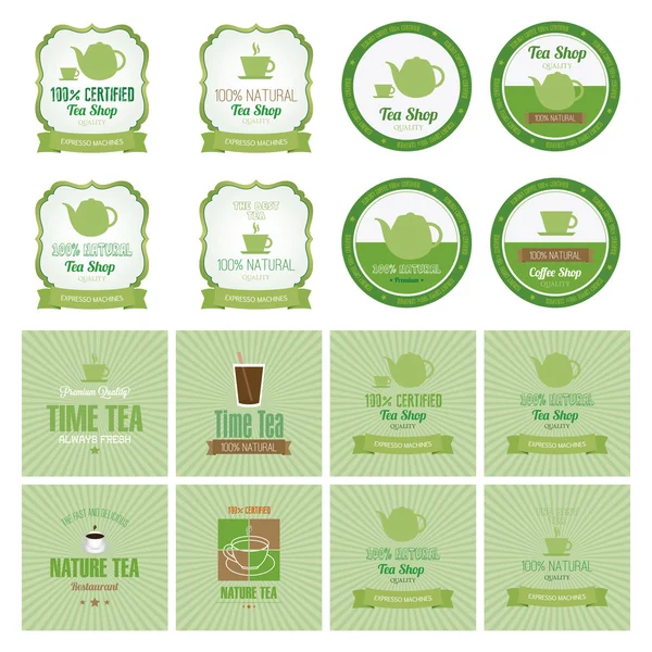 Ensemble de conception de thé — Image vectorielle