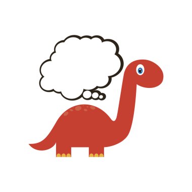 İzole edilmiş şirin dinozor.