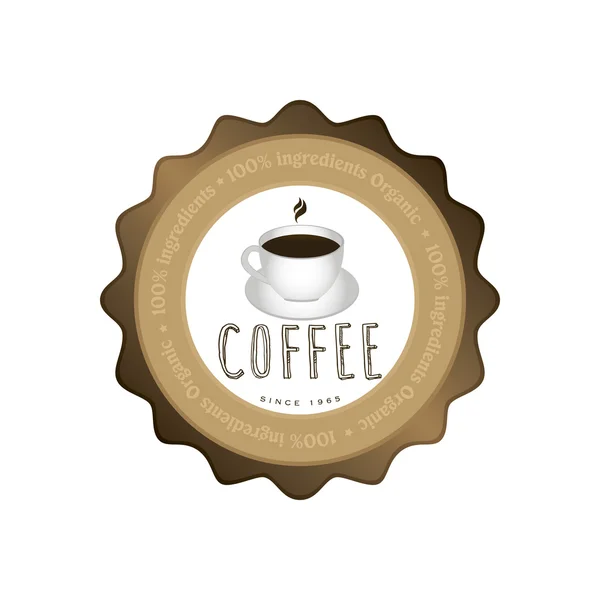 Farbiges Kaffee-Etikett — Stockvektor